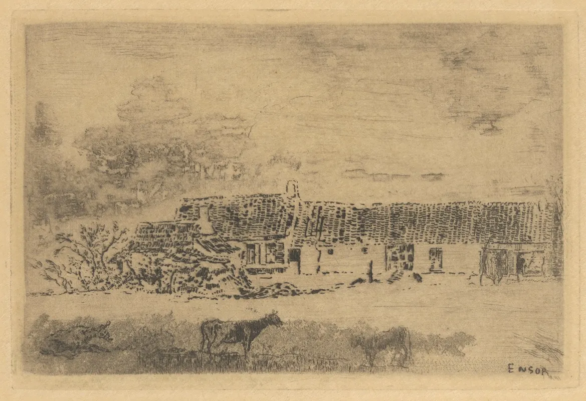 Hoeve Te Leffinge by James Ensor - Canvas Print