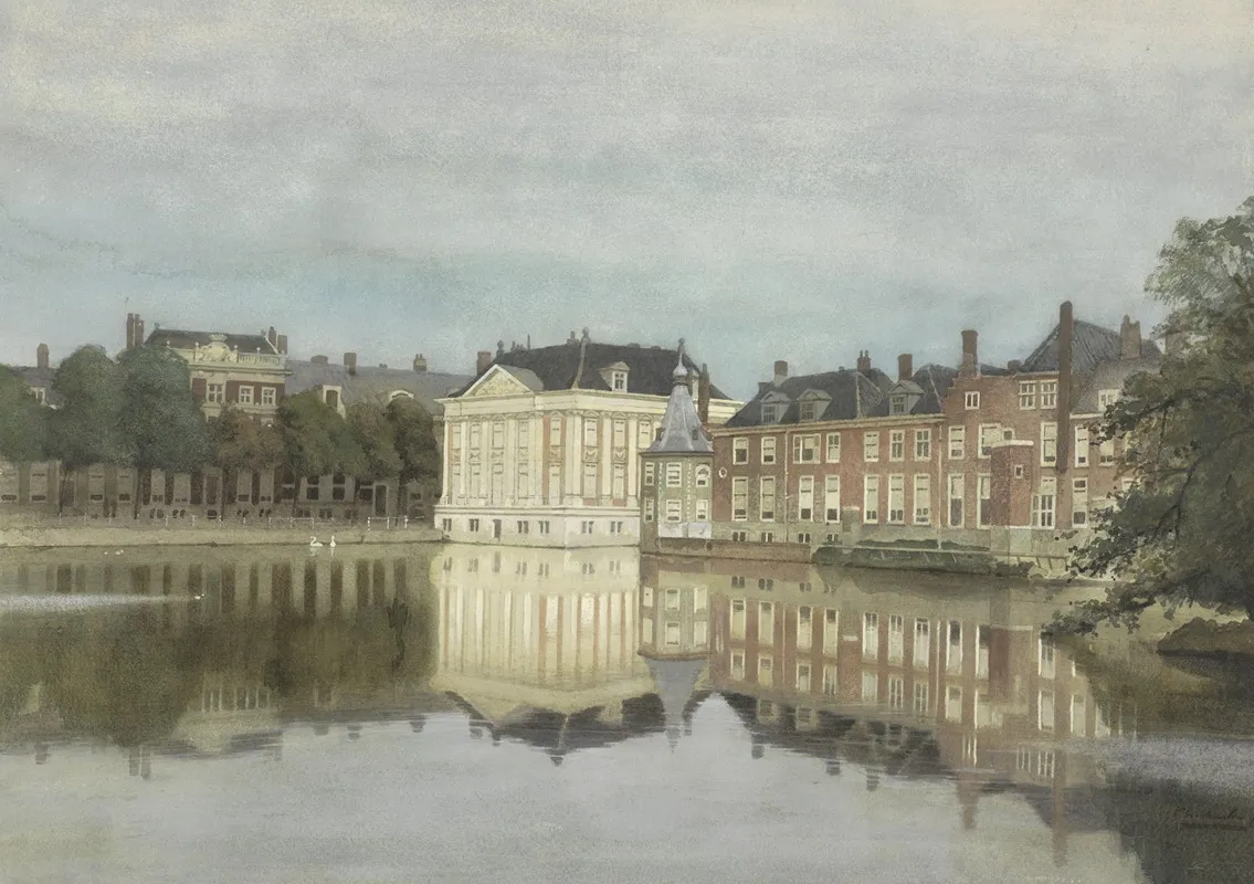 Hofvijver Met Mauritshuis by Johannes Christiaan Karel Klinkenberg - Canvas Print