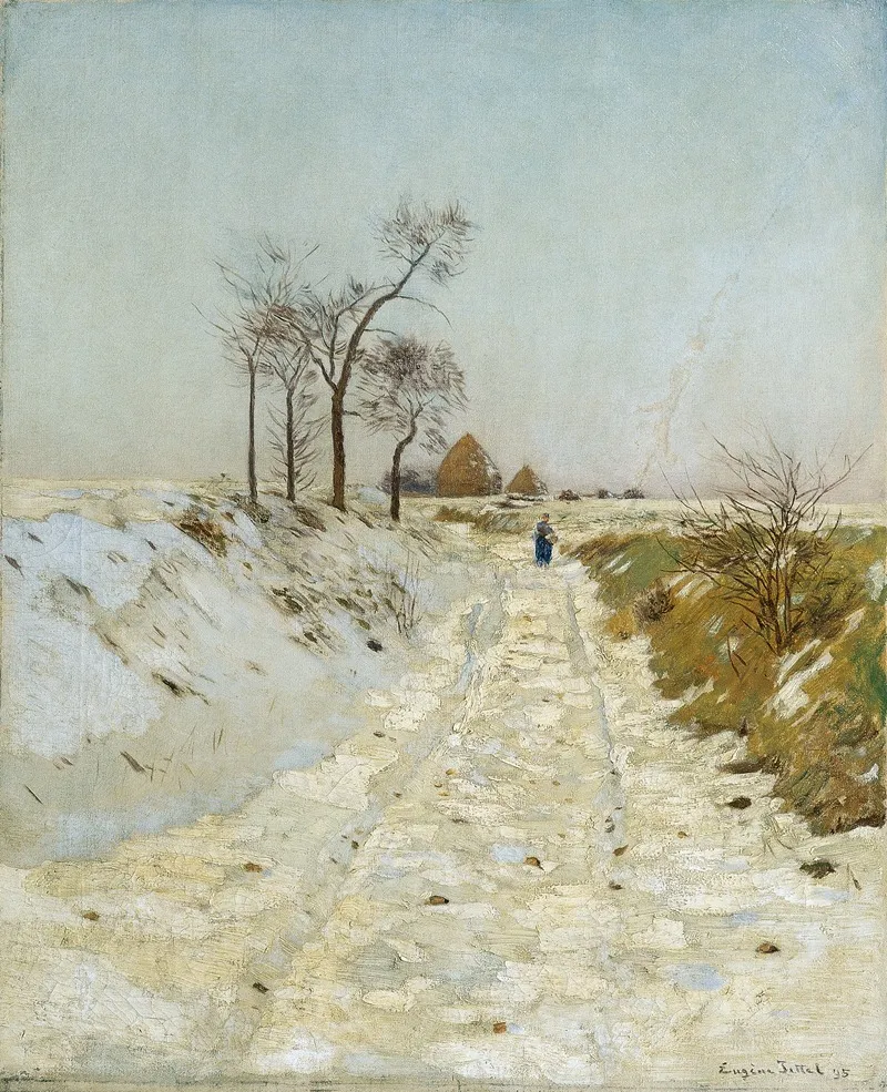 Hohlweg Im Winter by Eugen Jettel - Canvas Print