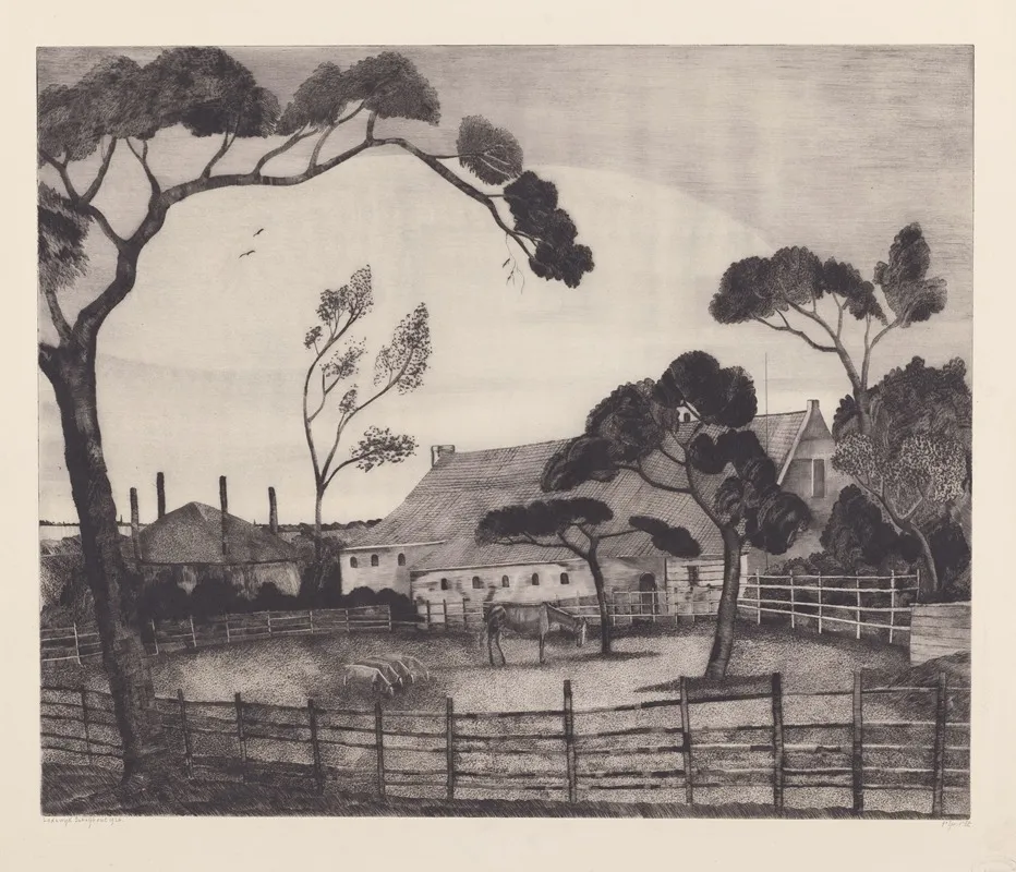 Hollands Landschap Met Boerderij En Weiland