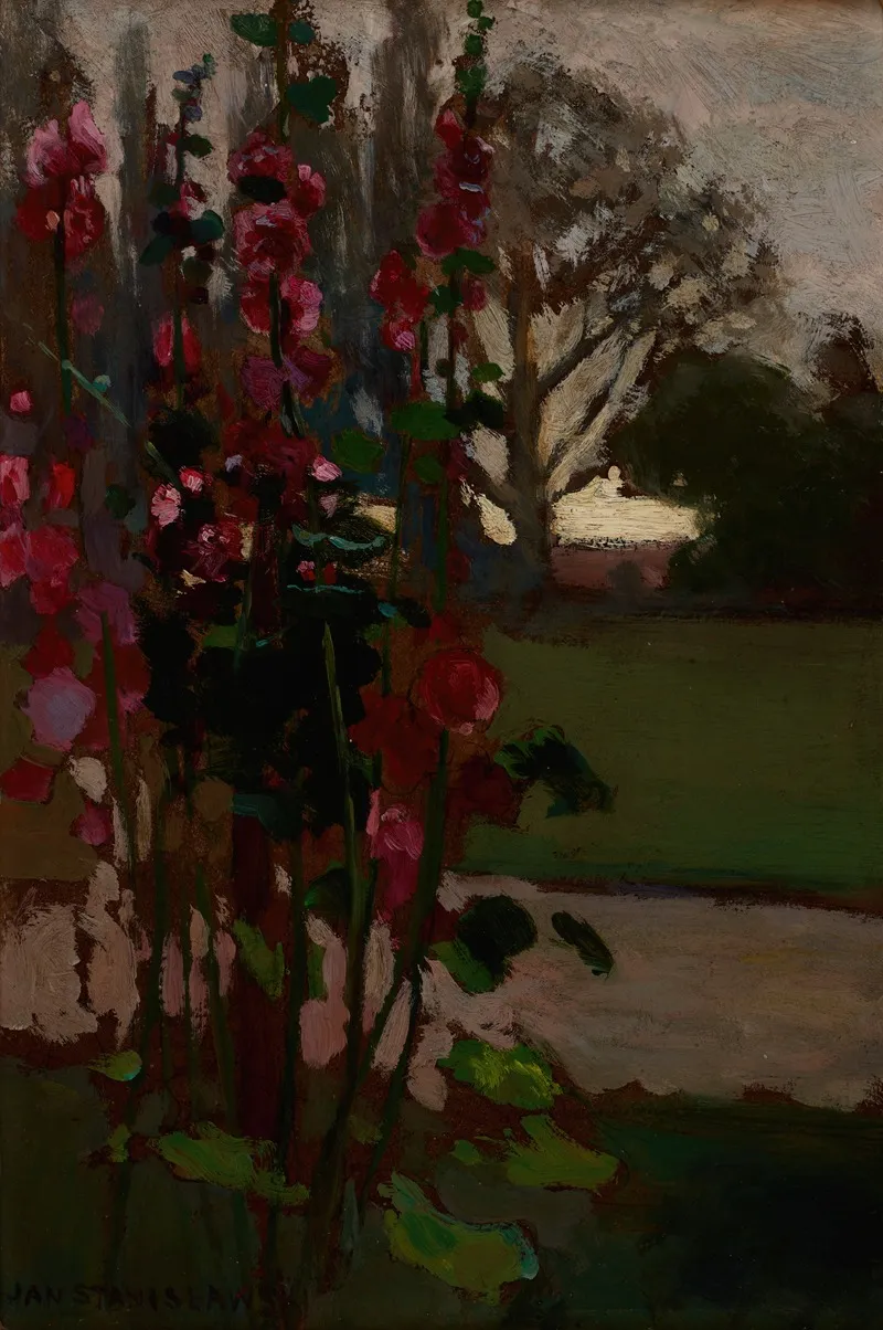 Hollyhocks Polish Autumn