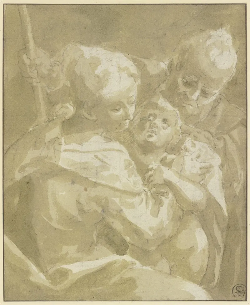 Holy Family 23 by Bartolomeo Schedoni - Canvas Print