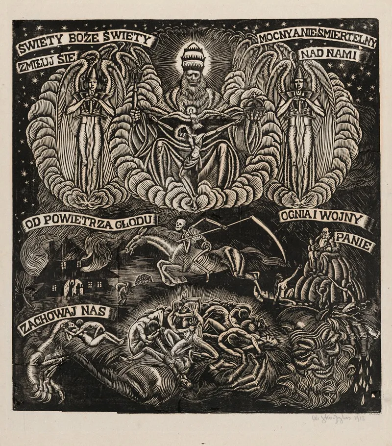 Holy God War by Władysław Skoczylas - Canvas Print