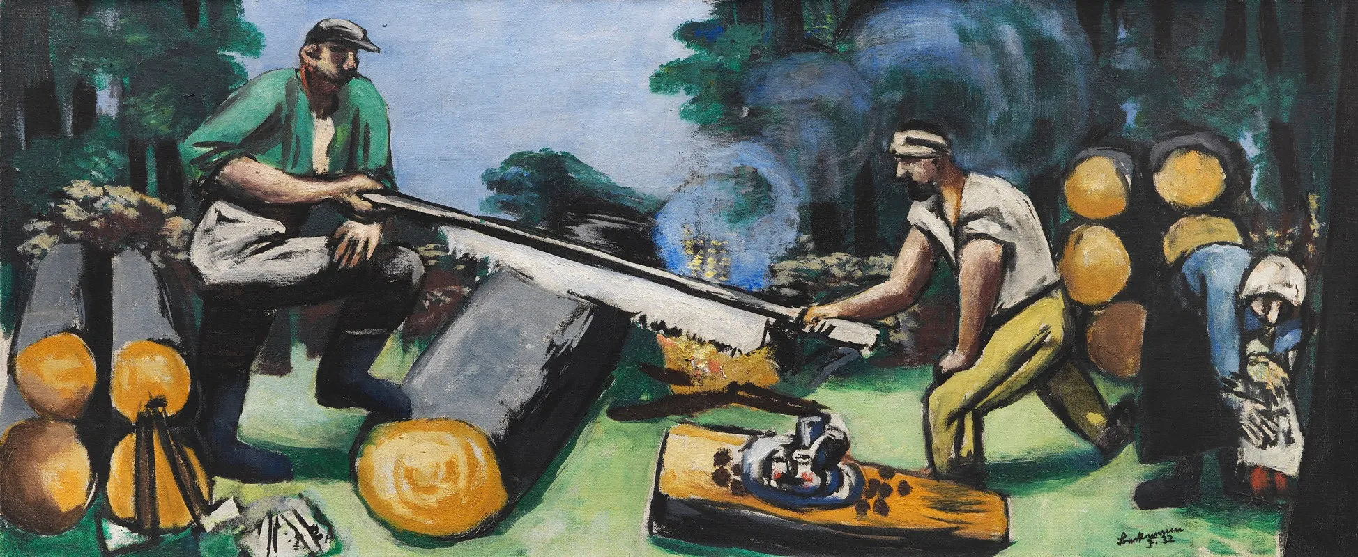 Holzsager Im Wald by Max Beckmann - Canvas Print