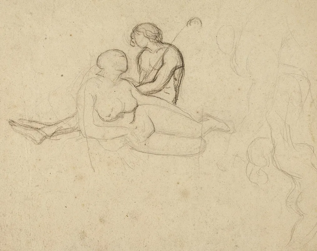 Homme Et Femme Nus Assis