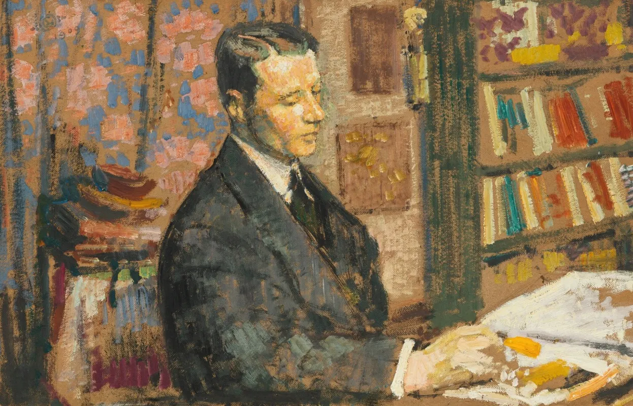 Homme Lisant by Georges Lemmen - Canvas Print