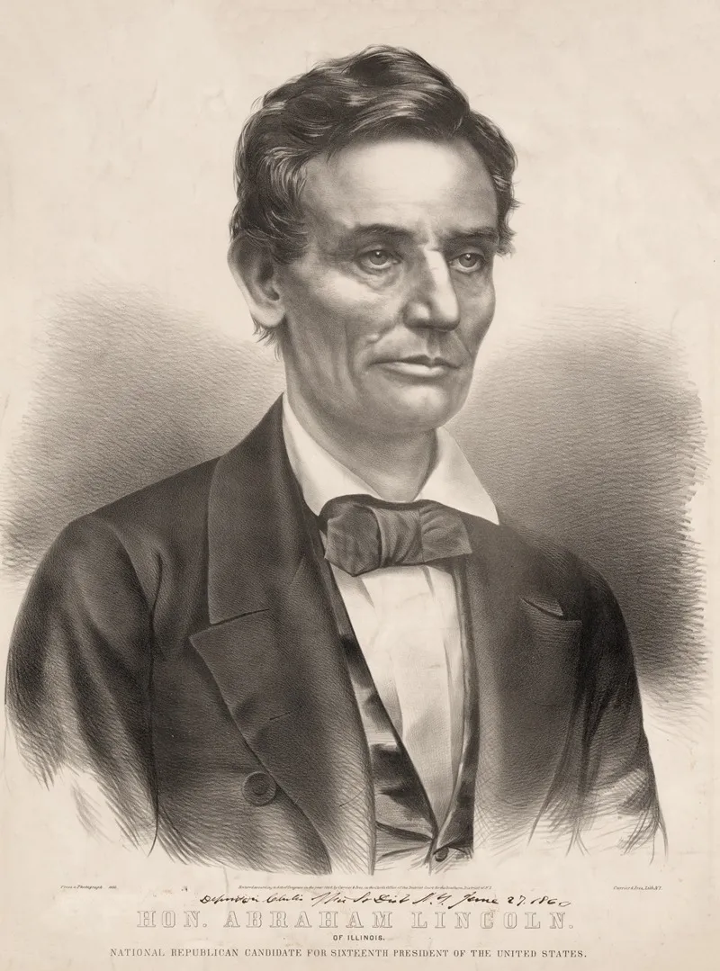 Hon Abraham Lincoln Of Illinois National Republican Candidate For Sixteenth President Of The United States
