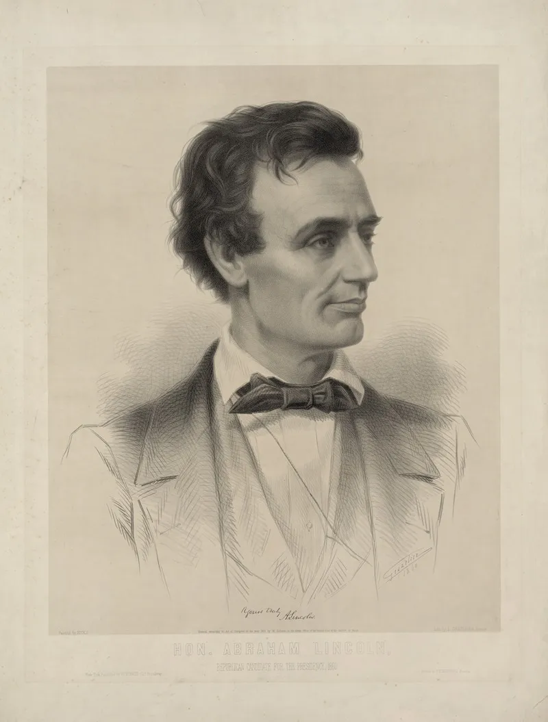 Hon Abraham Lincoln Republican Candidate For The Presidency 1860 by John H. Bufford's &amp; Sons - Canvas Print