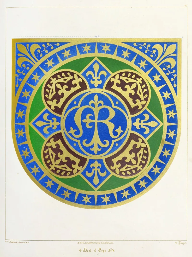 Hood Of Cope Our Blessed Ladys Name With Crowns Stars And Fleur De Lis