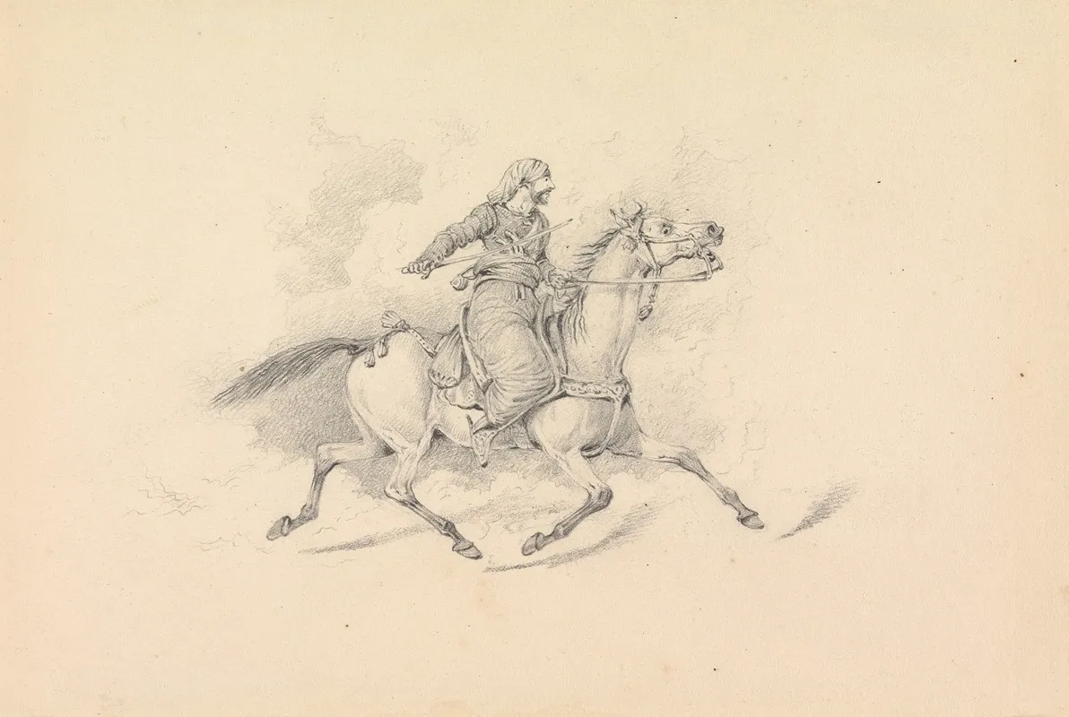 Hooded Damascene Cavalryman Riding