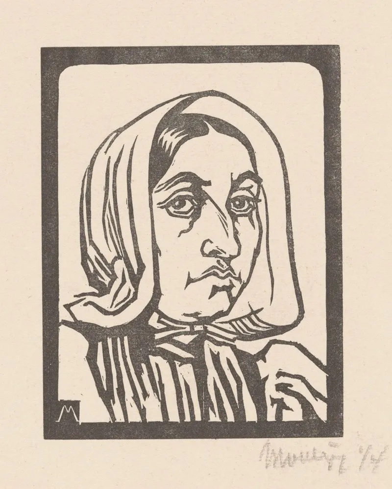 Hoofd Van Een Vrouw Met Kap Huizer Vissersvrouw by Simon Moulijn - Canvas Print