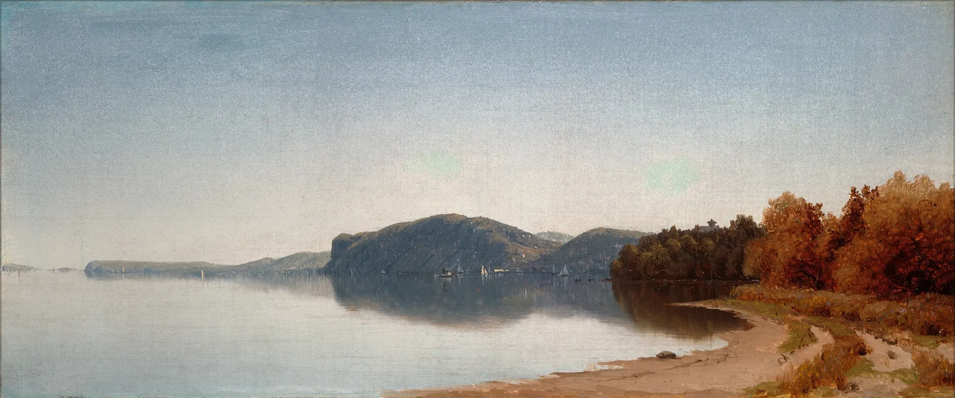 Hook Mountain Near Nyack On The Hudson by Sanford Robinson Gifford - Canvas Print