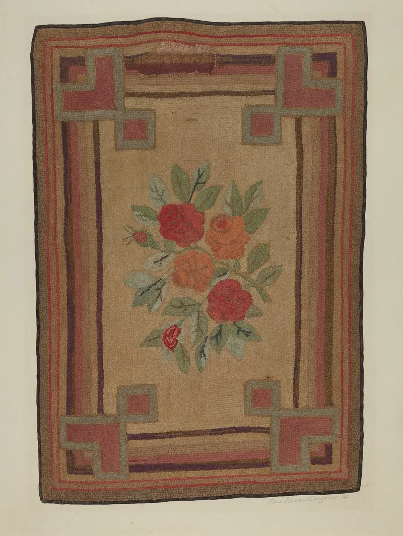 Hooked Rug 3 by Alice Cosgrove - Canvas Print