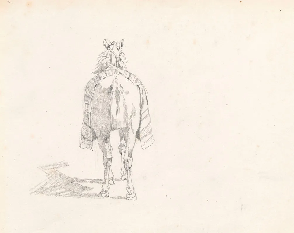 Horse Covered With Saddlecloth From The Back Study For The Painting Return From The Horse Fair