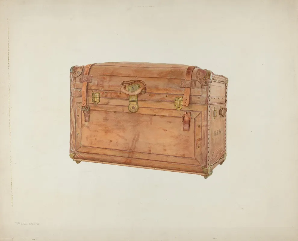 Horse Hide Trunk by Frank M. Keane - Canvas Print