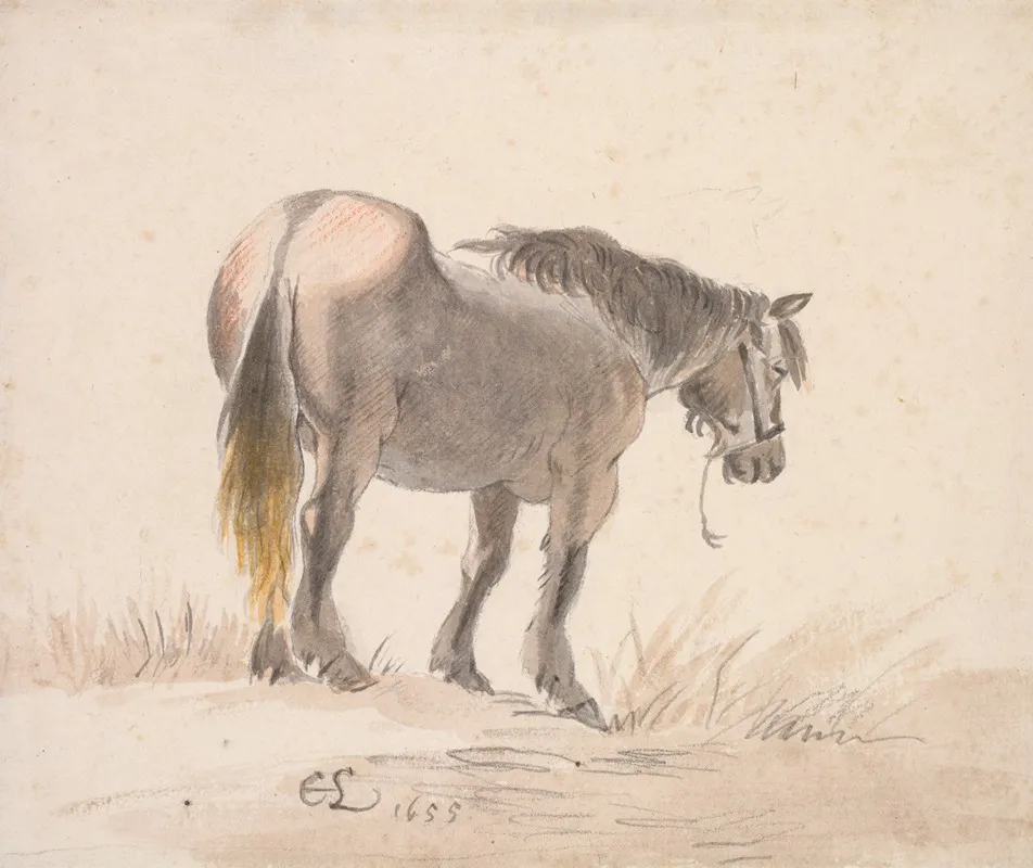 Horse Standing On A Mound