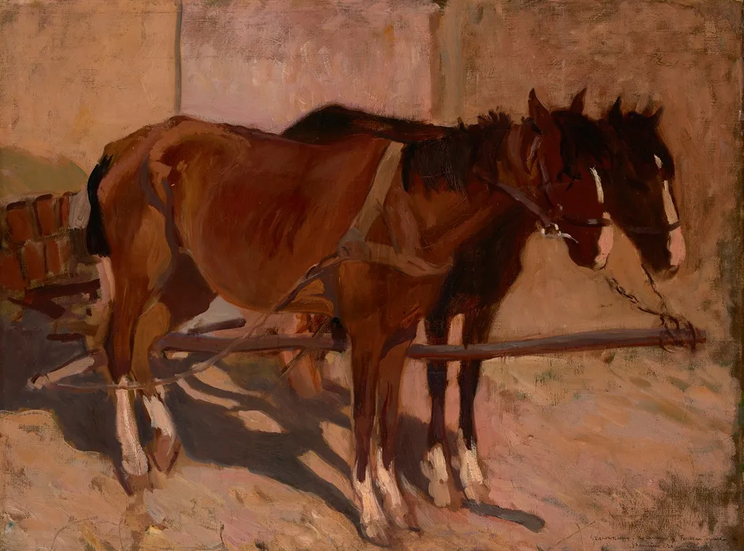 Horses 10 by Stanisław Czajkowski - Canvas Print