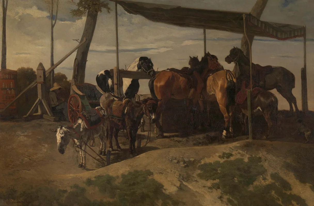 Horses And Donkeys For Hire by Joseph Stevens - Canvas Print