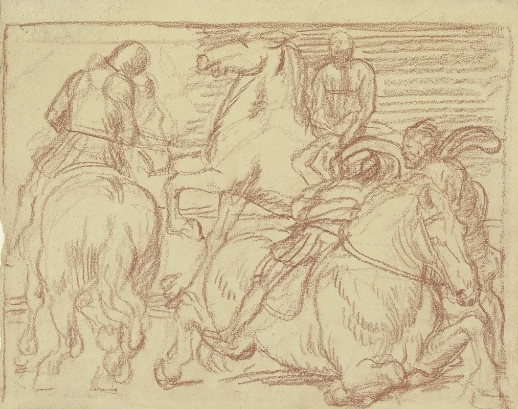 Horses Bustling by Fritz Boehle - Canvas Print