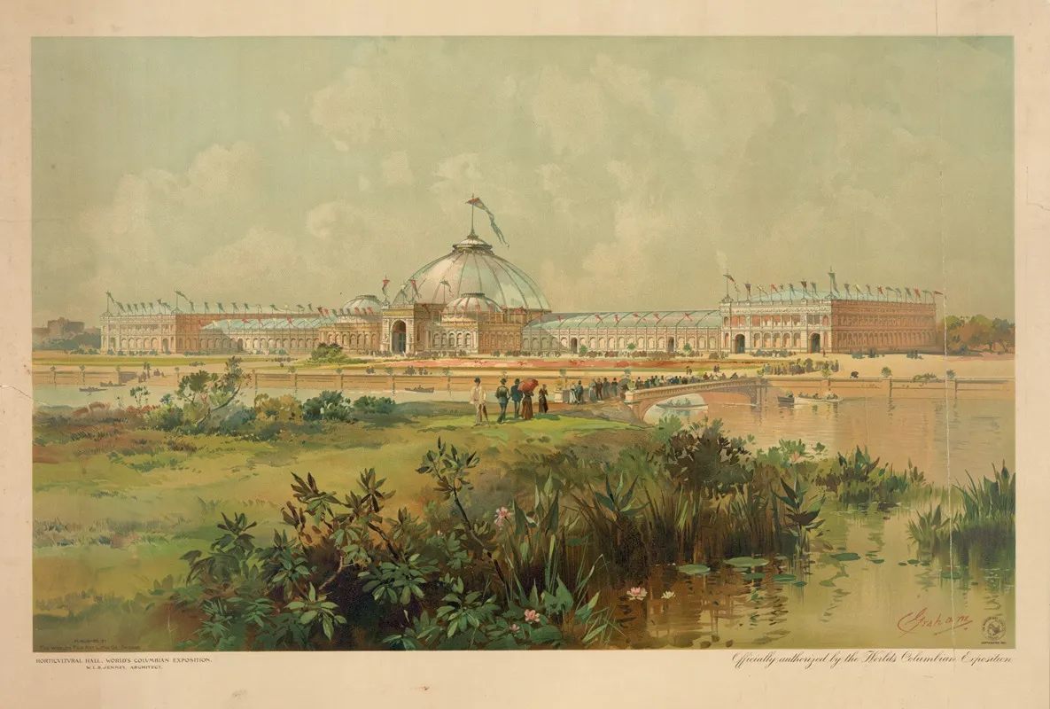 Horticultural Hall Worlds Columbian Exposition by Winters Art Litho. Co. - Canvas Print