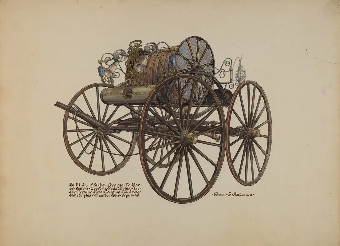 Hose Carriage by Elmer G. Anderson - Canvas Print