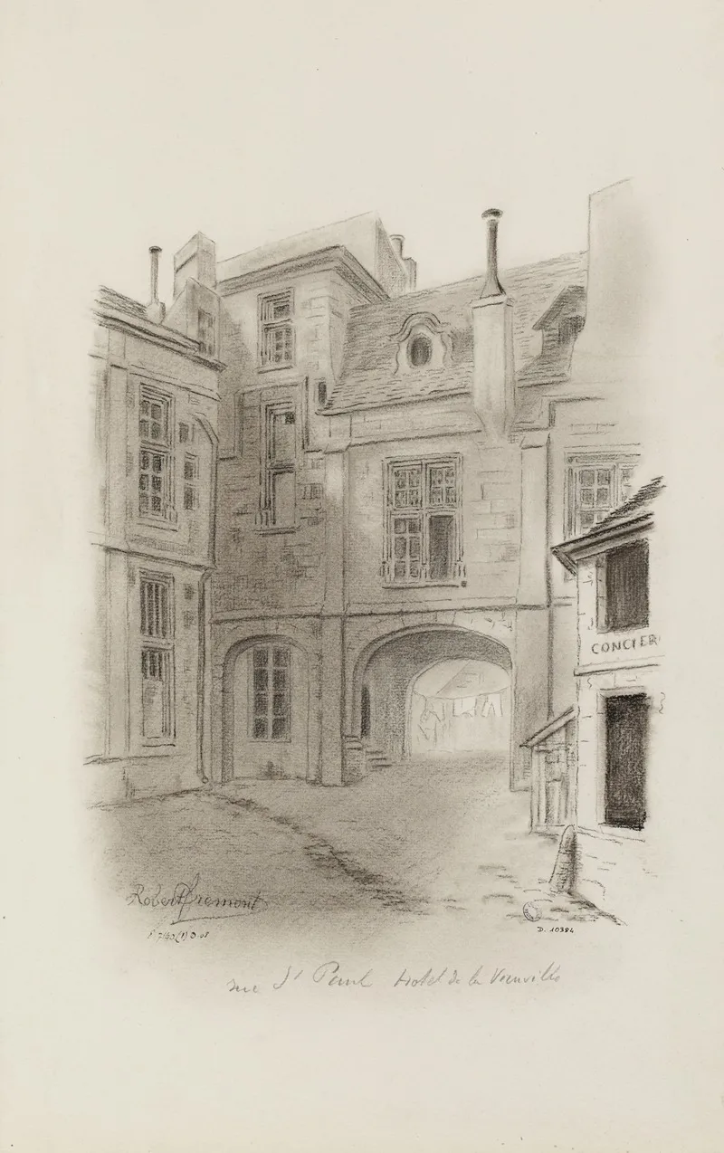Hotel De La Vieuville Rue Saint Paul 4eme Arrondissement by Robert Frémont - Canvas Print