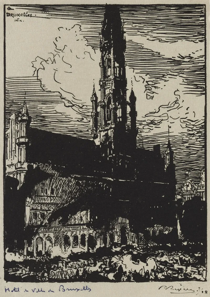 Hotel De Ville De Bruxelles En Feu