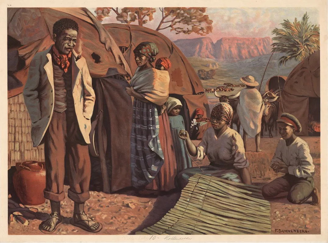 Hottentotfamilie by Fritz Dannenberg - Canvas Print