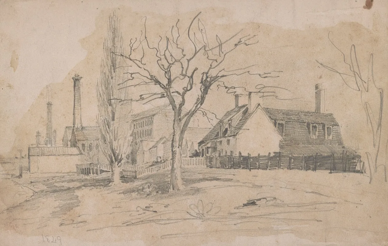 House And Factories As Seen On The Edge Of A Community