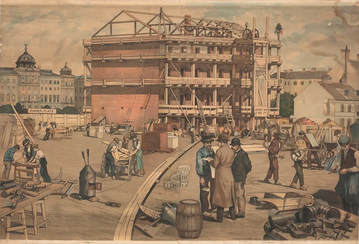 House Construction by Ed Hölzel - Canvas Print