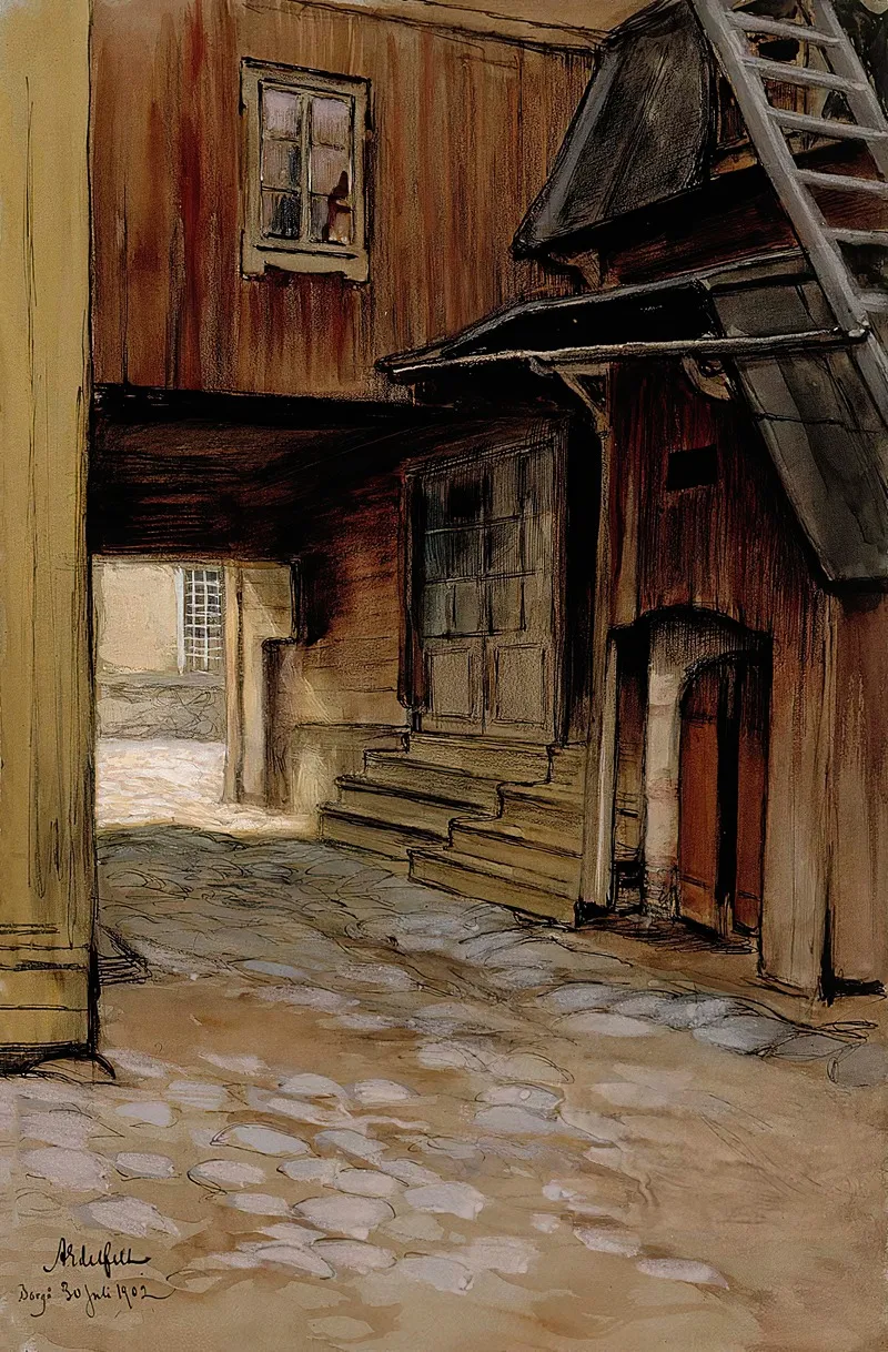 House In Porvoo by Albert Edelfelt - Canvas Print