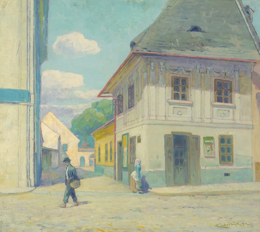 House On Masiarska Street In Kosice by Ľudovít Čordák - Canvas Print