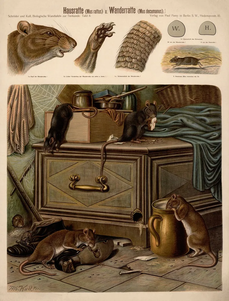 House Rat Mus Rattus by Albert Kull - Canvas Print