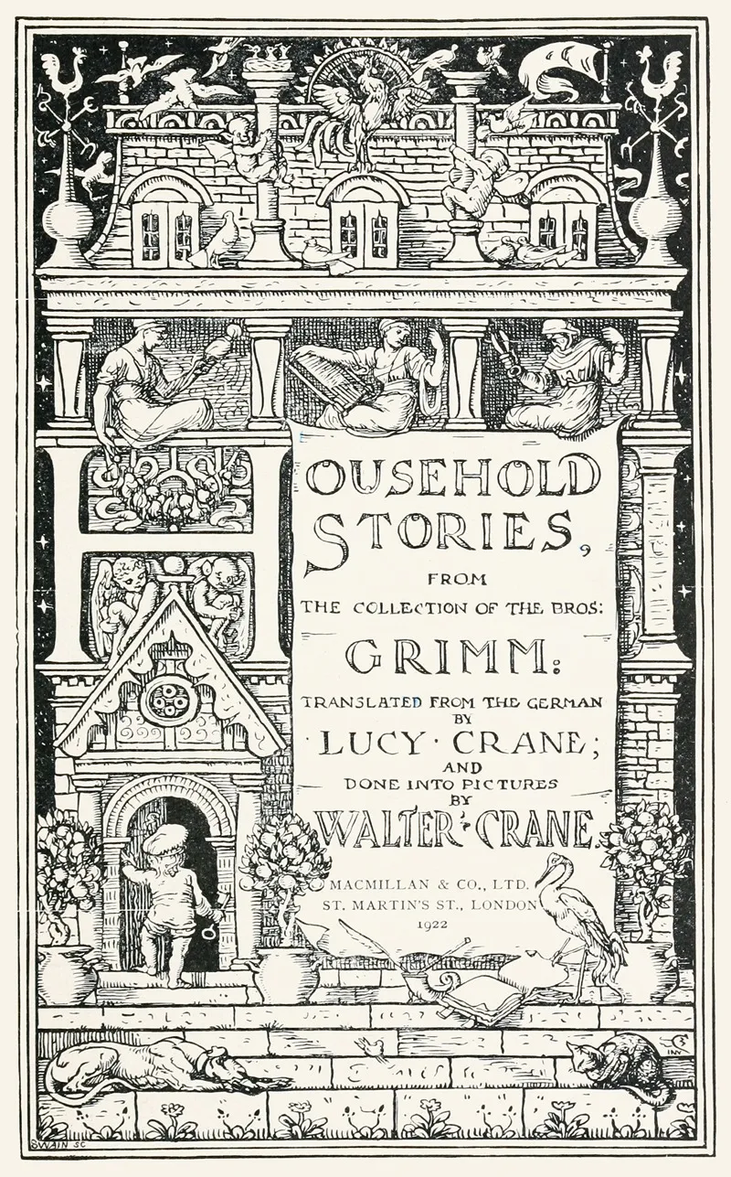 Household Stories From The Collection Of The Bros Grimm by Walter Crane - Canvas Print