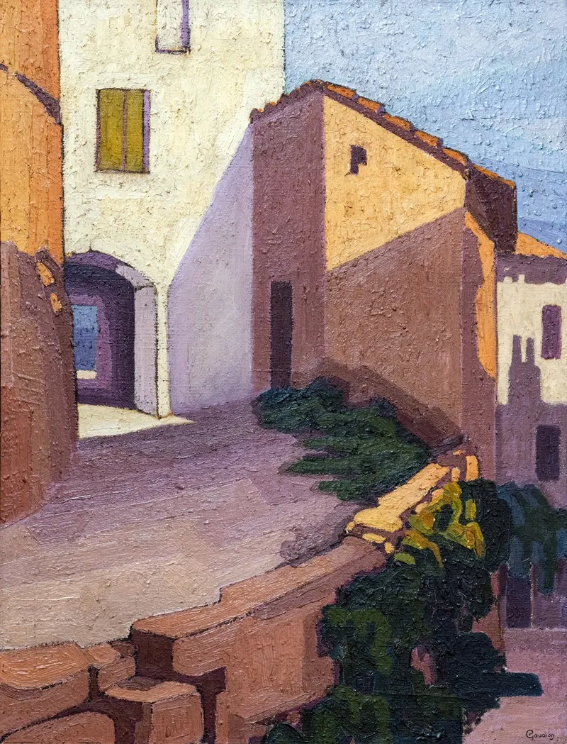 Houses In Puycelsi by Georges Gaudion - Canvas Print