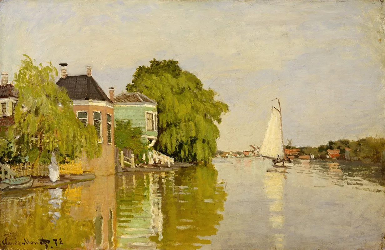 Houses On The Achterzaan by Claude Monet - Canvas Print