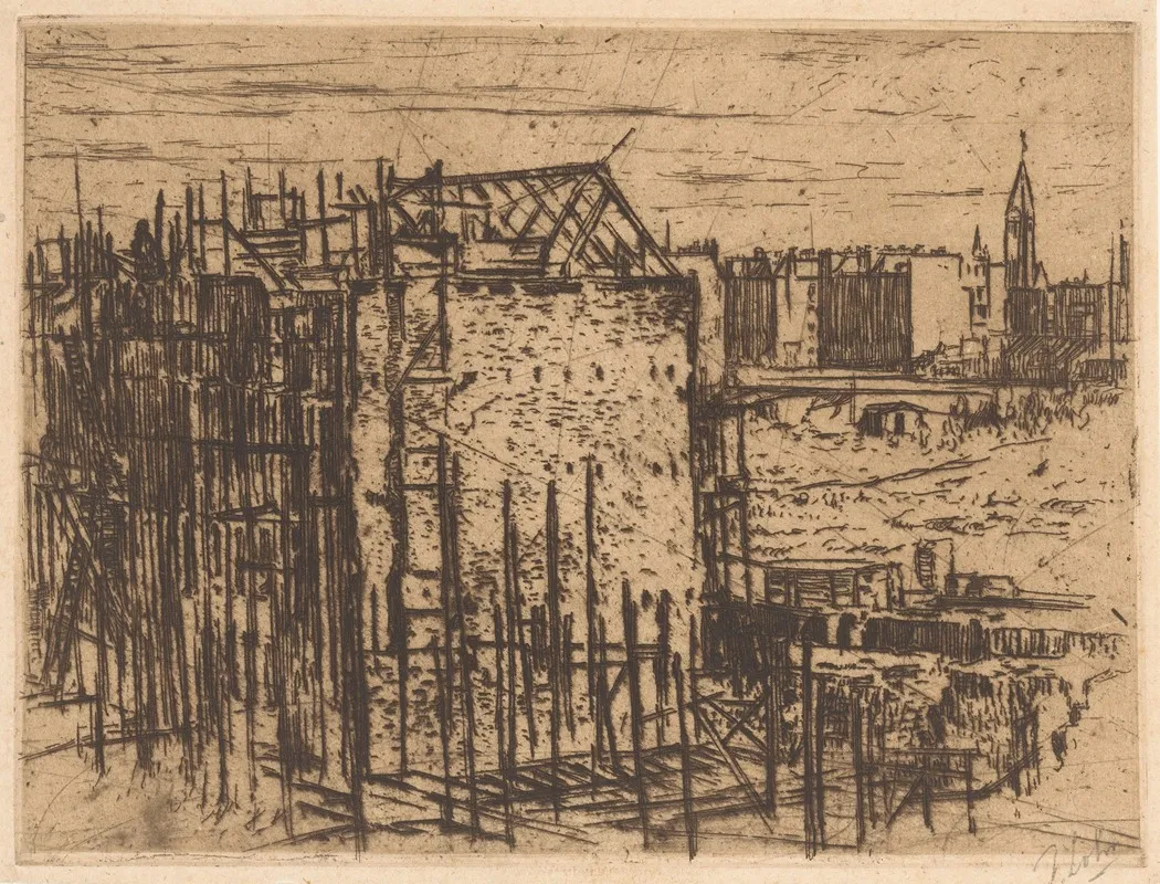 Houses Under Construction by Johannes Löhr - Canvas Print