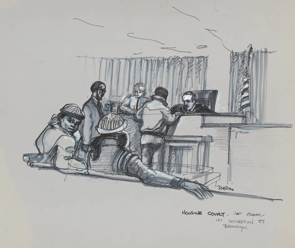 Housing Court 2nd Floor 141 Livingston St Brooklyn by Joseph Papin - Canvas Print