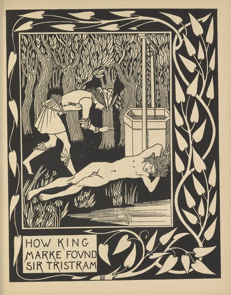 How King Mark Found Sir Tristram Sleeping by Aubrey Vincent Beardsley - Canvas Print