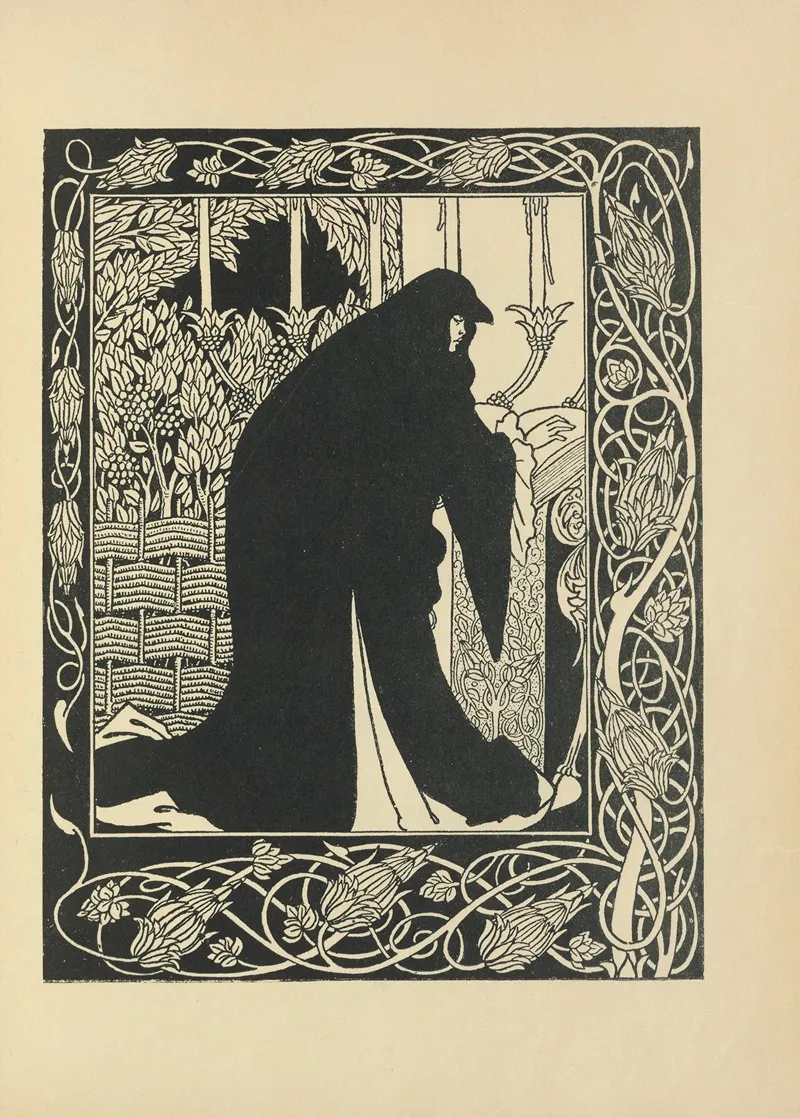How Queen Guenever Made Her A Nun From Le Morte Darthur by Aubrey Vincent Beardsley - Canvas Print