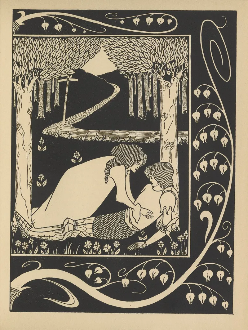 How Sir Launcelot Was Known By Dame Elaine 2 by Aubrey Vincent Beardsley - Canvas Print