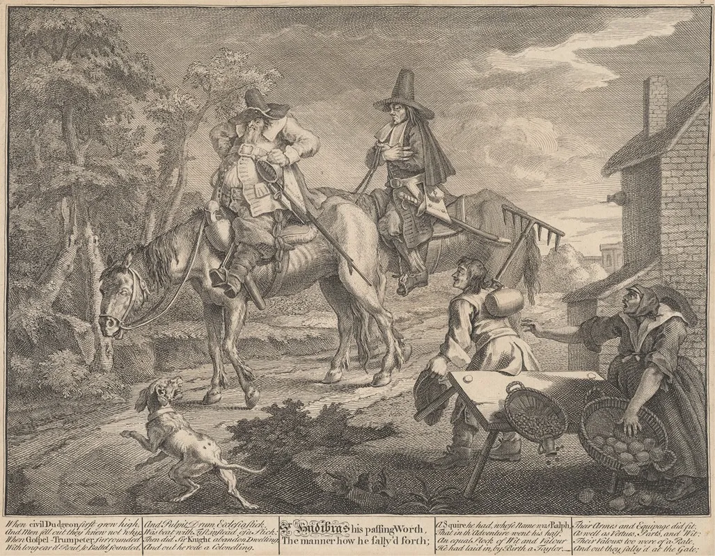 Hudibras Sallying Forth No 2 by William Hogarth - Canvas Print