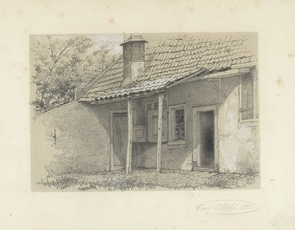 Huisje Met Afdak by August Allebé - Canvas Print