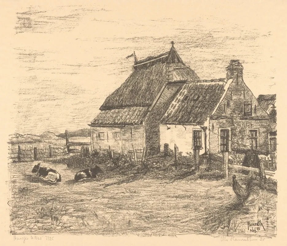 Huisjes Te Nes by Otto Hanrath - Canvas Print