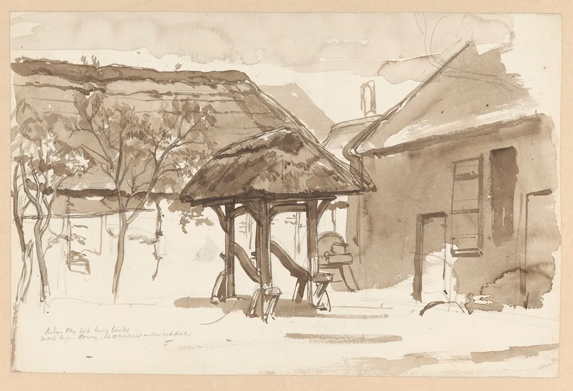 Huizen Te Dongen by August Allebé - Canvas Print