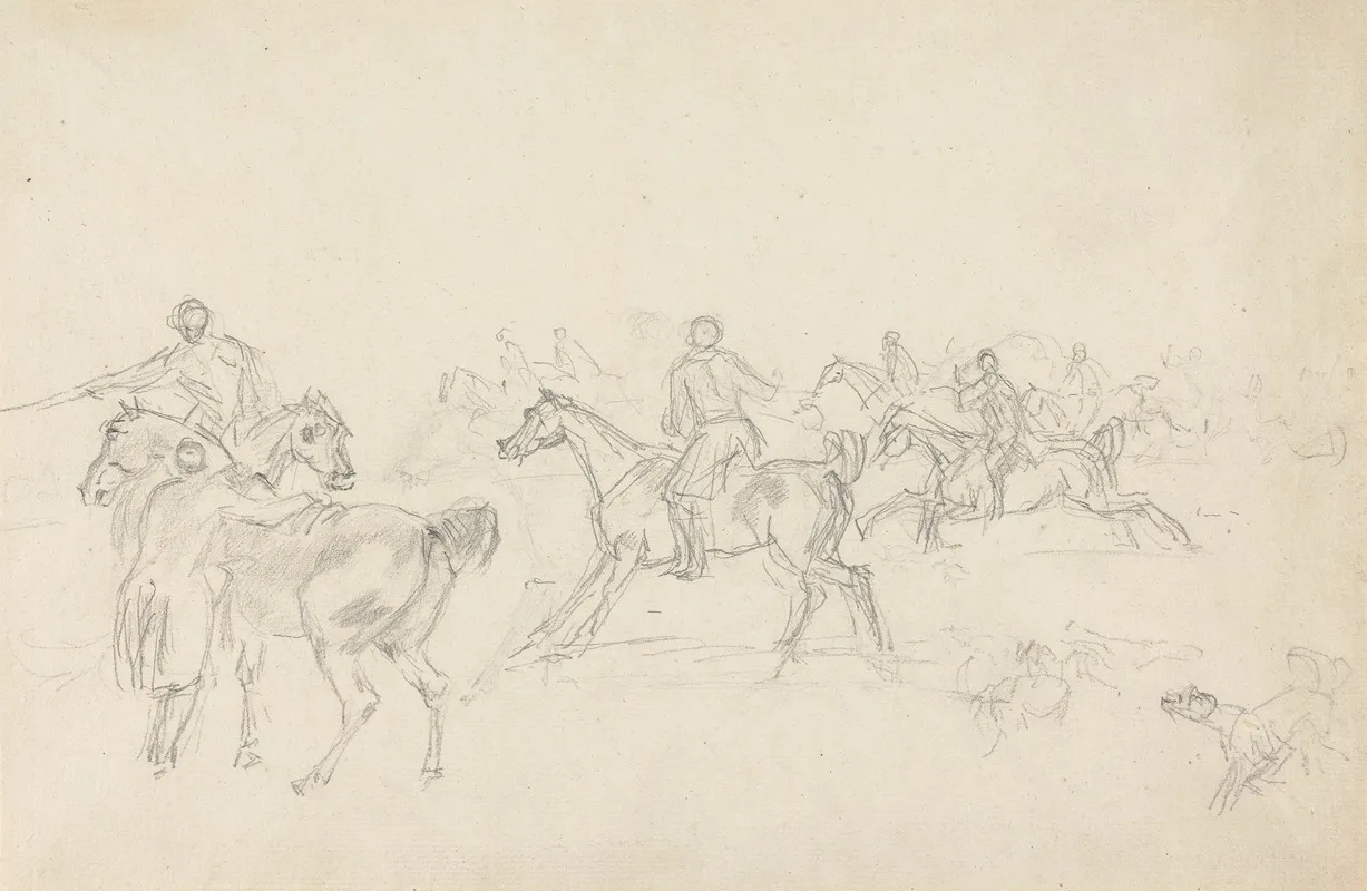 Hunt Followers Moving With The Hounds To The Left
