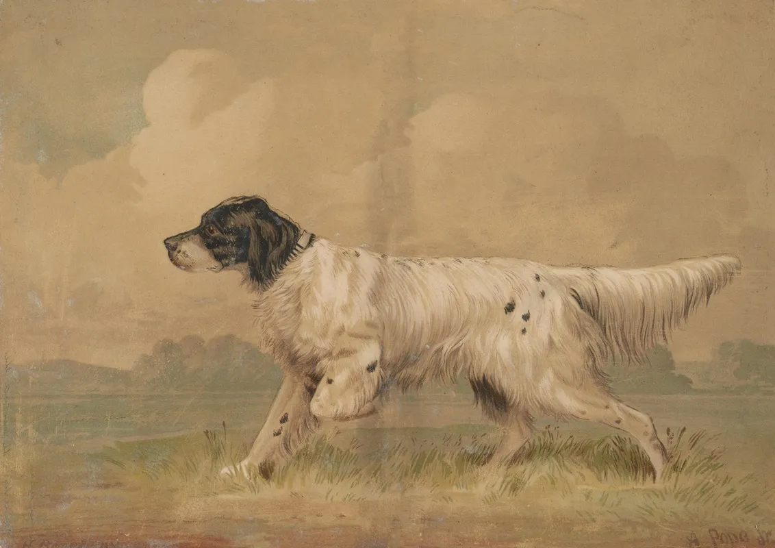 Hunting Dog by Herman Bencke - Canvas Print