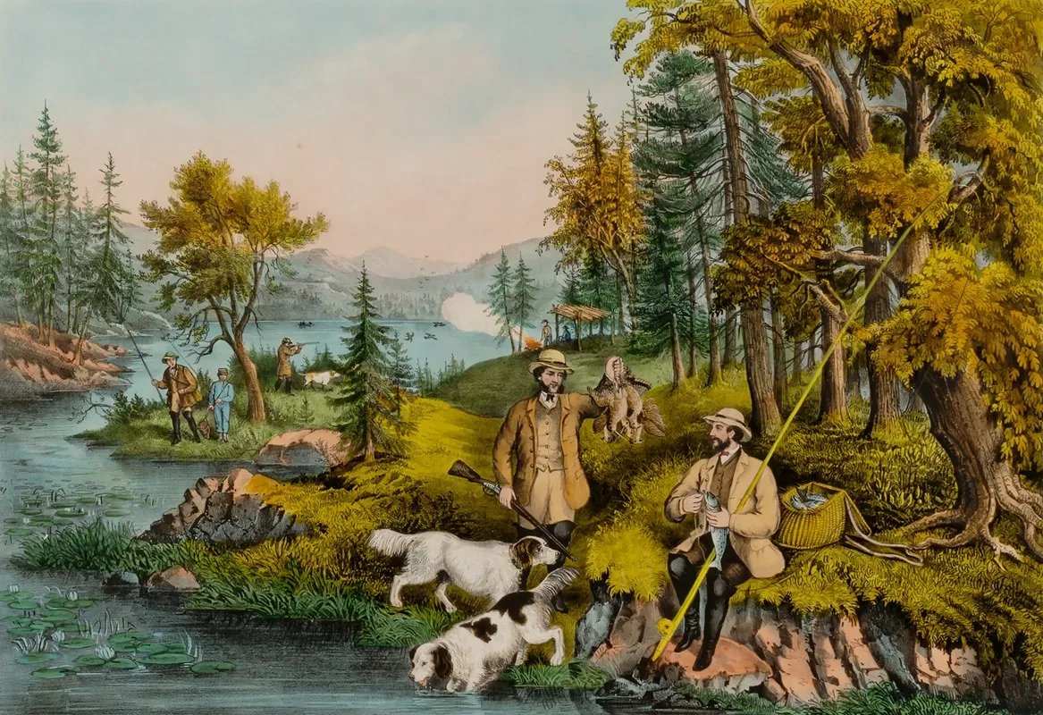 Hunting Fishing And Forest Scenes Good Luck All Around