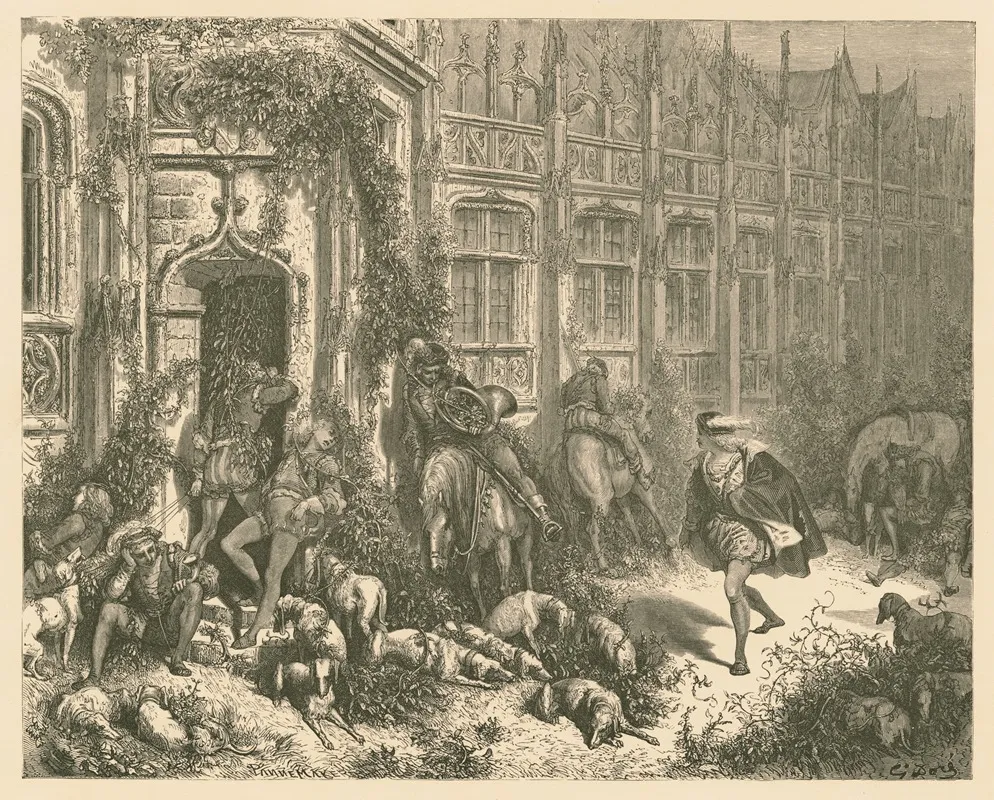 Huntsmen Bold Returned From Sport Snoring Horns To Lips