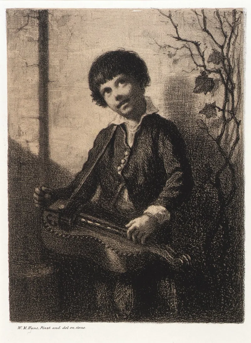 Hurdy Gurdy Boy by William Morris Hunt - Canvas Print